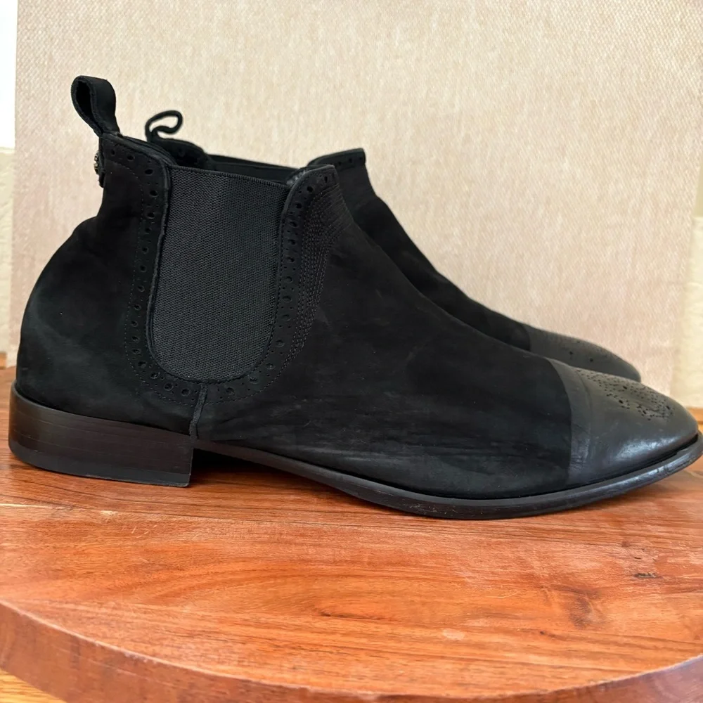 Roberto Cavalli Men’s 45.5 (US 12-12.5) Ankle Chukka Boots Suede Leather Black